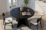 Hanah Home Mesa de Comedor 120x120 cm, Tablero de Melamina Negro Madera, Robusta 60 kg de Carga, Grosor 25 mm - Virella Wood Black